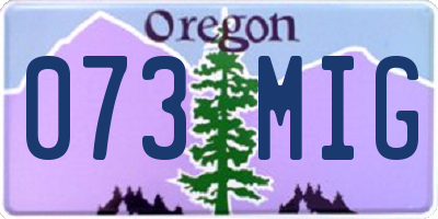 OR license plate 073MIG