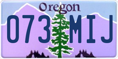 OR license plate 073MIJ