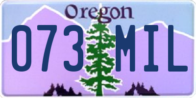 OR license plate 073MIL