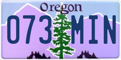 OR license plate 073MIN