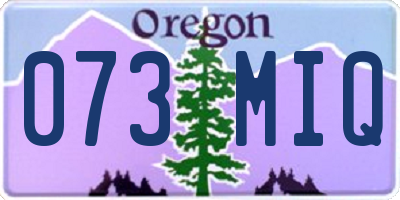 OR license plate 073MIQ