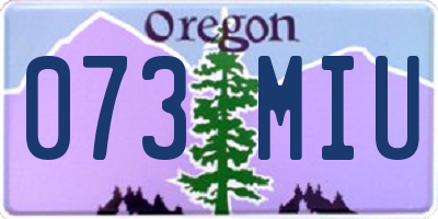 OR license plate 073MIU