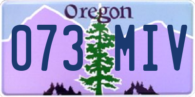 OR license plate 073MIV