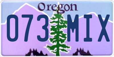 OR license plate 073MIX