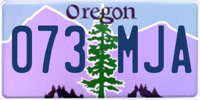 OR license plate 073MJA