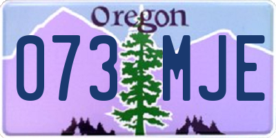 OR license plate 073MJE