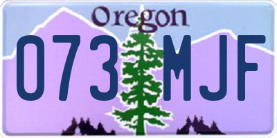 OR license plate 073MJF