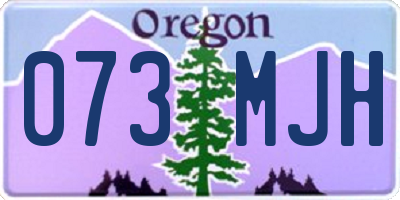 OR license plate 073MJH