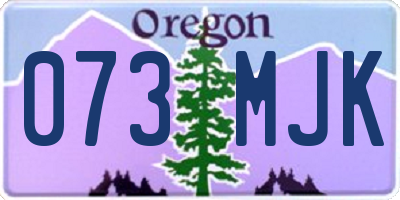 OR license plate 073MJK
