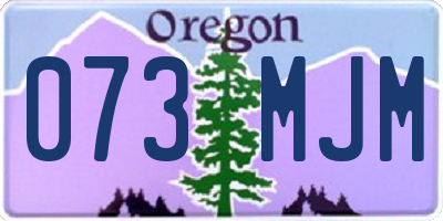 OR license plate 073MJM