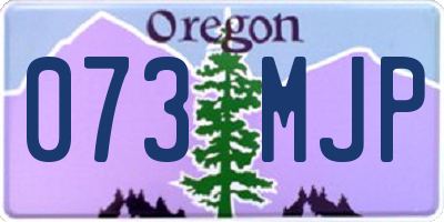 OR license plate 073MJP