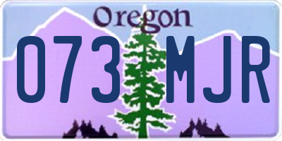 OR license plate 073MJR