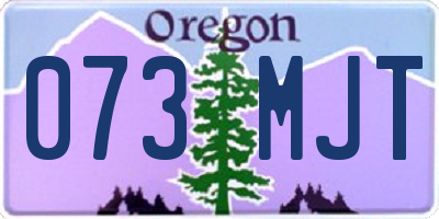OR license plate 073MJT