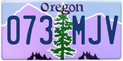 OR license plate 073MJV