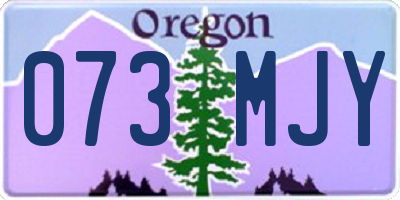 OR license plate 073MJY