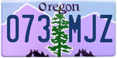 OR license plate 073MJZ