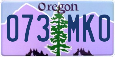OR license plate 073MKO