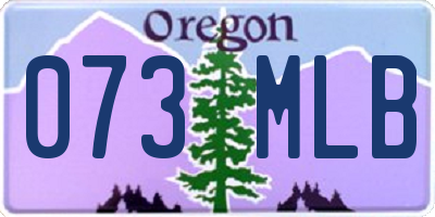 OR license plate 073MLB