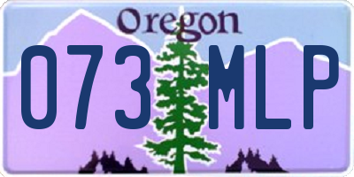 OR license plate 073MLP
