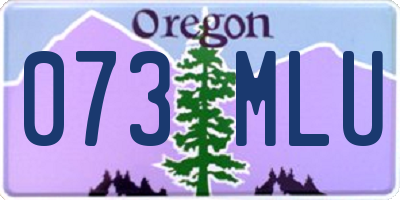 OR license plate 073MLU