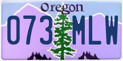 OR license plate 073MLW