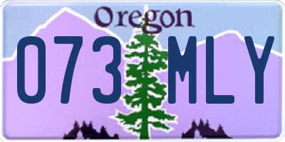 OR license plate 073MLY