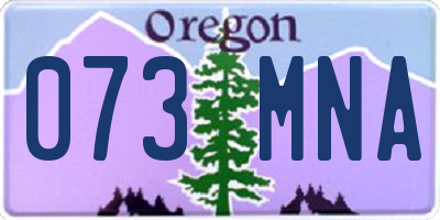 OR license plate 073MNA