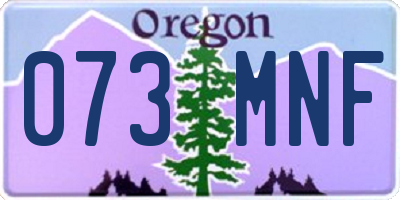 OR license plate 073MNF