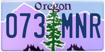 OR license plate 073MNR