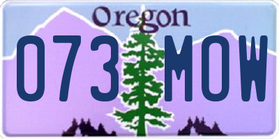OR license plate 073MOW