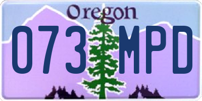 OR license plate 073MPD