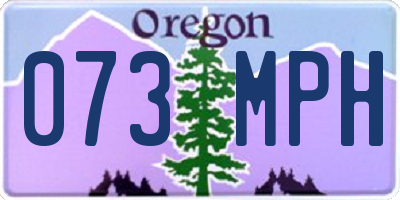 OR license plate 073MPH
