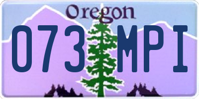 OR license plate 073MPI