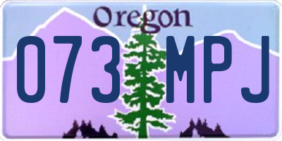 OR license plate 073MPJ