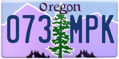 OR license plate 073MPK