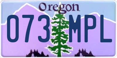 OR license plate 073MPL