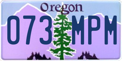OR license plate 073MPM