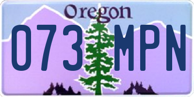 OR license plate 073MPN