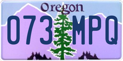 OR license plate 073MPQ