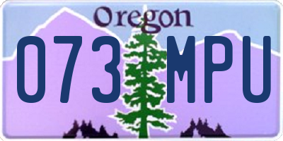 OR license plate 073MPU