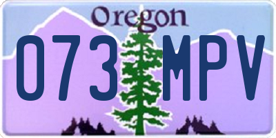 OR license plate 073MPV