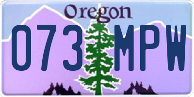 OR license plate 073MPW