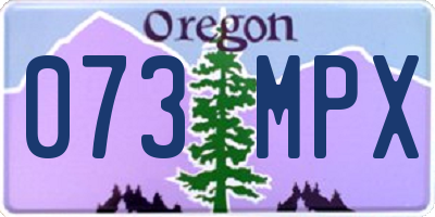 OR license plate 073MPX