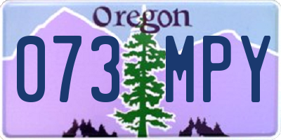 OR license plate 073MPY