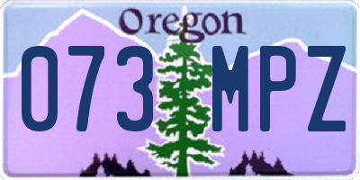OR license plate 073MPZ
