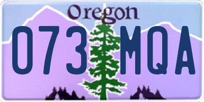 OR license plate 073MQA