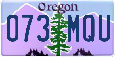 OR license plate 073MQU