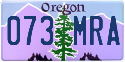 OR license plate 073MRA