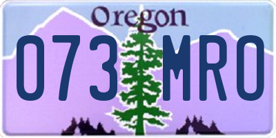 OR license plate 073MRO