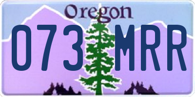 OR license plate 073MRR
